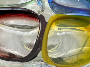 1970s Four Colour Romanian Art Glass Ashtray Bowl