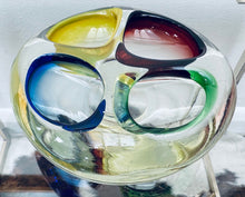 Load image into Gallery viewer, 1970s Four Colour Romanian Art Glass Ashtray Bowl
