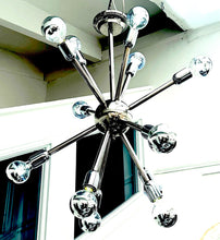 Load image into Gallery viewer, 1970s Chrome 11 Arm Sputnik Ceiling Light. 3 available
