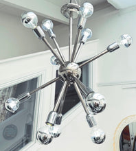 Load image into Gallery viewer, 1970s Chrome 11 Arm Sputnik Ceiling Light. 3 available
