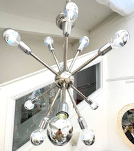 Load image into Gallery viewer, 1970s Chrome 11 Arm Sputnik Ceiling Light. 3 available
