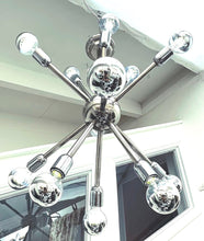 Load image into Gallery viewer, 1970s Chrome 11 Arm Sputnik Ceiling Light. 3 available
