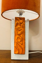 Load image into Gallery viewer, 1970s Ceramic Orange &amp; White Abstract Table Lamp
