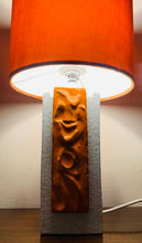 Load image into Gallery viewer, 1970s Ceramic Orange &amp; White Abstract Table Lamp
