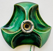 Load image into Gallery viewer, 1970s German Hustadt Glazed Ceramic Green Fat Lava Wall Sconce
