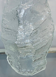 1970s Large Peill & Putzler 'Glacier' Glass Vase