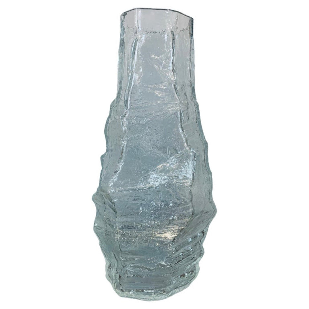 1970s Large Peill & Putzler 'Glacier' Glass Vase