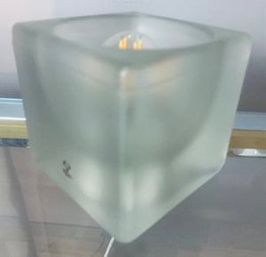 1970s German Putzler Frosted Cube Table Lamp