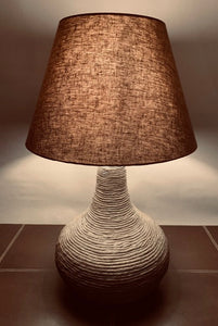 1970s German Brown Pottery Table Lamp