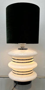1970s German Chrome & White Glass Table Lamp