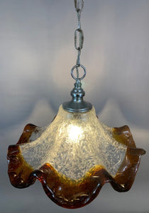 1970s Murano Glass Mazzega Style Pendant Light