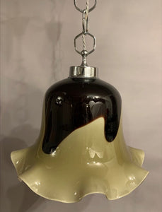 1970s Murano Glass and Chrome Pendant Light