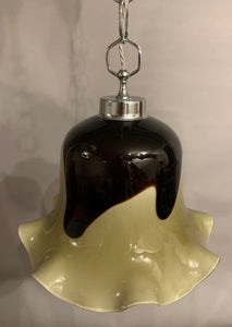 1970s Murano Glass and Chrome Pendant Light