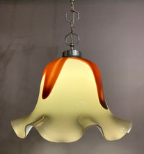 Load image into Gallery viewer, 1970s Murano Glass and Chrome Pendant Light
