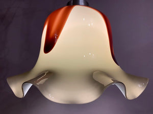 1970s Murano Glass and Chrome Pendant Light