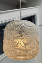 Load image into Gallery viewer, 1970s Large Doria Leuchten Crackle Glass Hanging Light
