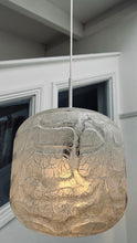Load image into Gallery viewer, 1970s Large Doria Leuchten Crackle Glass Hanging Light
