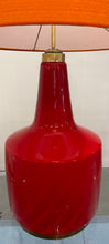Load image into Gallery viewer, 1970s Large German Red Glass and Brass Table Lamp
