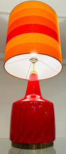 Load image into Gallery viewer, 1970s Large German Red Glass and Brass Table Lamp
