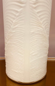 1970s Peill & Putzler White 'Feather' Cylindrical Vase