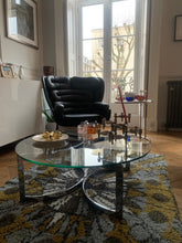 Load image into Gallery viewer, 1970s Merrow Associates Round Glass &amp; Chrome Coffee Table
