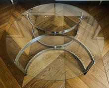 Load image into Gallery viewer, 1970s Merrow Associates Round Glass &amp; Chrome Coffee Table
