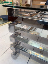 Load image into Gallery viewer, 1970s Italian Stacked Rectangular Chrome &amp; Glass Coffee Table
