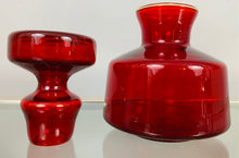 Load image into Gallery viewer, 1970s Red Glass Flask with Stopper

