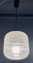 Load image into Gallery viewer, 1970s Small Doria Leuchten Crackle Glass Hanging Light
