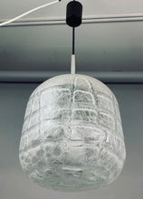 Load image into Gallery viewer, 1970s Small Doria Leuchten Crackle Glass Hanging Light
