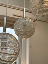 Load image into Gallery viewer, 1970s Triple Globe Doria Crackle Glass Light
