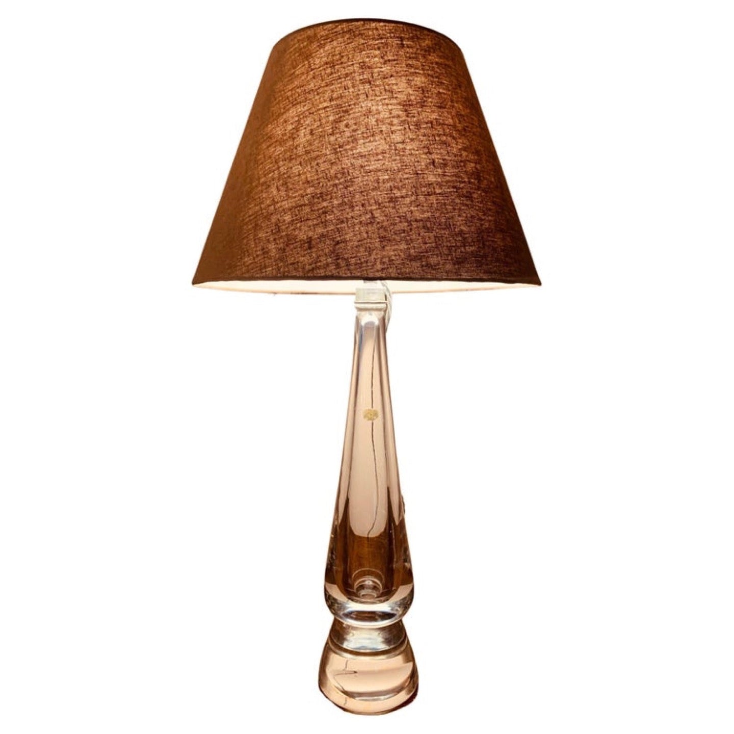 1970s Belgium Clear Glass Table Lamp