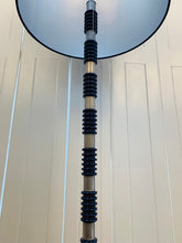 Load image into Gallery viewer, 1970s Brushed Chrome &amp; Cobalt Blue Glass Floor Lamp
