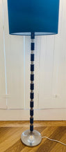 Load image into Gallery viewer, 1970s Brushed Chrome &amp; Cobalt Blue Glass Floor Lamp
