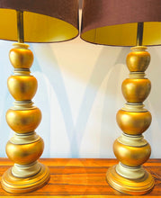 Load image into Gallery viewer, Pair of 1950s Frederick Cooper Gold Leaf Table Lamps
