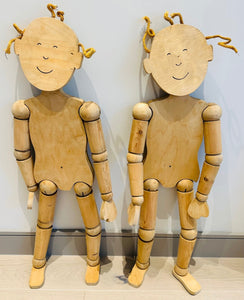 Pair of Vintage Italian Children's Wooden Mannequin