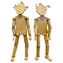 Load image into Gallery viewer, Pair of Vintage Italian Children&#39;s Wooden Mannequin
