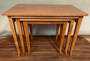 Set of 3 1960s English Stackable Teak Nest of Tables