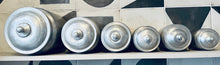 Load image into Gallery viewer, Set of 6 1960s Aluminium Portuguese Kitchen Storage Canisters
