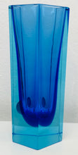 Load image into Gallery viewer, Small 1970s Italian Murano Blue Sommerso Glass Vase
