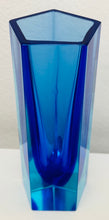 Load image into Gallery viewer, Small 1970s Italian Murano Blue Sommerso Glass Vase
