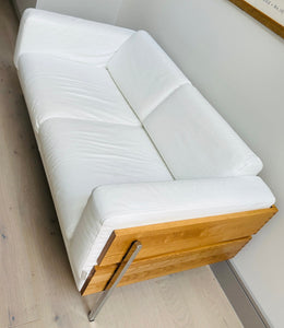 2000s White Leather 2-Seater Robin Day for Habitat Sofa