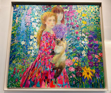 Load image into Gallery viewer, &#39;Two Girls in The Garden&#39; Oil/Canvas - Olga Suvorova 1999
