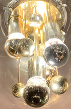 Load image into Gallery viewer, 1970s Large Doria Globe Glass &amp; Brass Pendant Light
