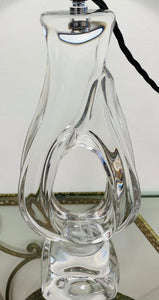 1960s French Daum Crystal Table Lamp Lynx Model 73