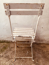 Load image into Gallery viewer, Vintage Rustic Slatted Painted White Garden Chair
