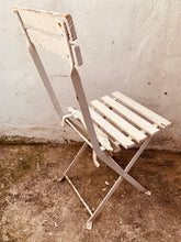 Load image into Gallery viewer, Vintage Rustic Slatted Painted White Garden Chair
