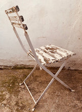 Load image into Gallery viewer, Vintage Rustic Foldaway Painted White Garden Chair
