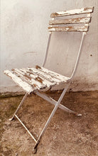 Load image into Gallery viewer, Vintage Rustic Foldaway Painted White Garden Chair
