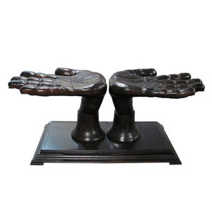 Dining table in the shape of two hands